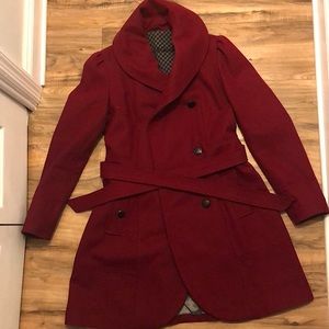 Womens STEVE MADDEN Deep Red Dress Coat